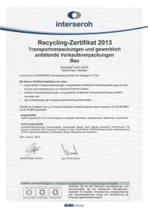 Zertifikat Recycling